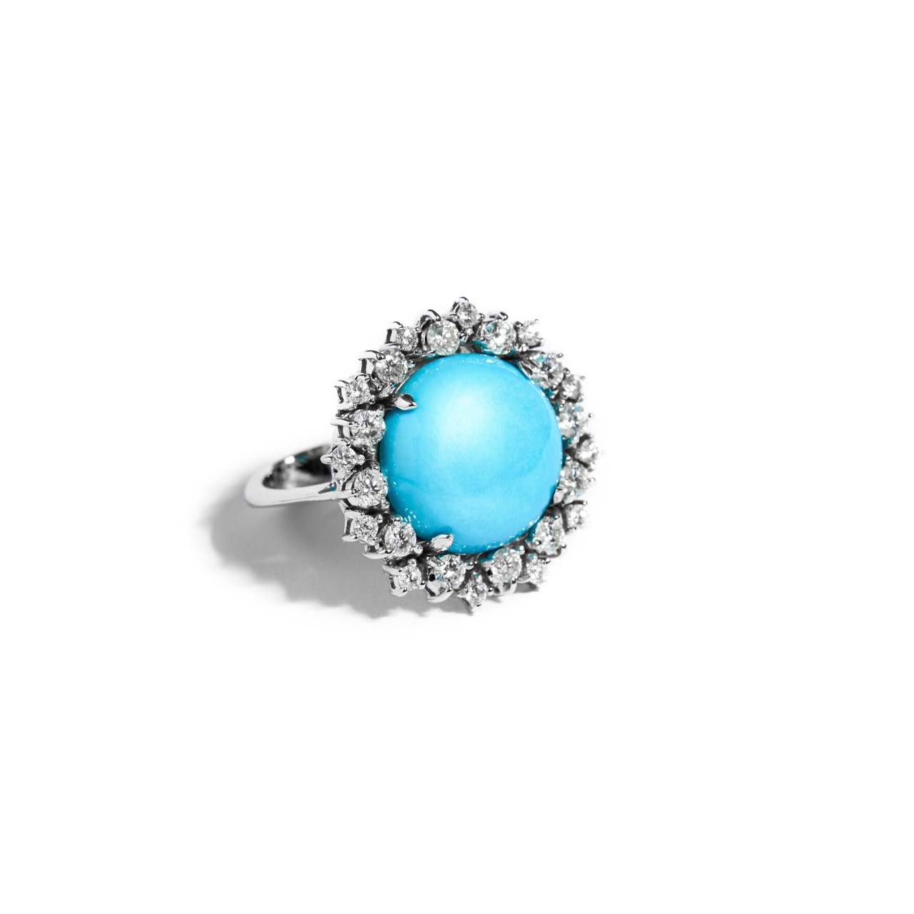 Anel Turquesa e Diamantes