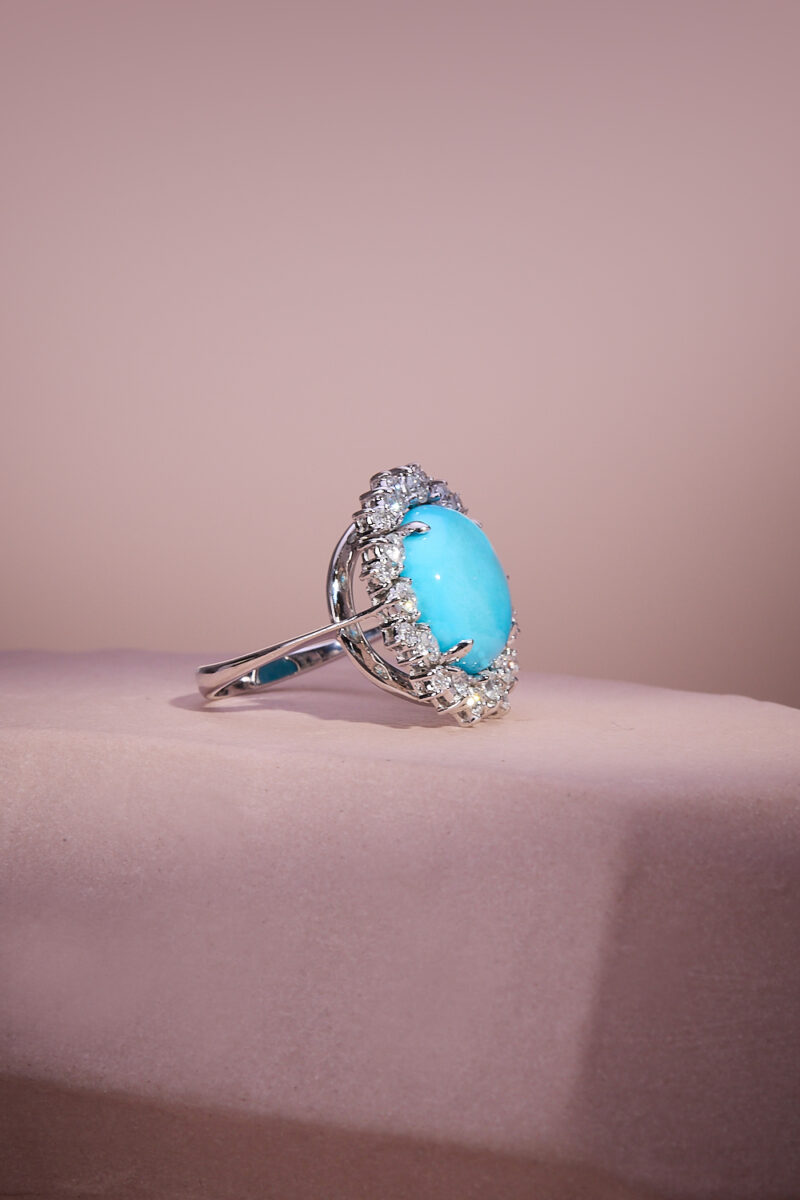 Anel Turquesa e Diamantes - Imagem 2